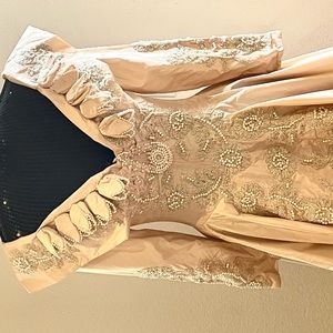 Eavis & Brown London silk taffeta embroidered dress